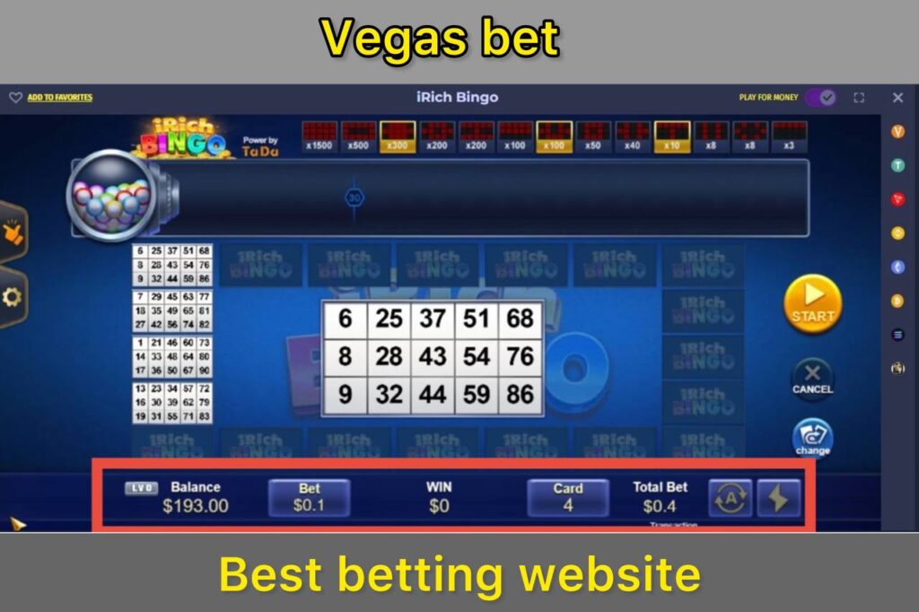 پنل شرط بندی بازی Irich bingo وگاس بت