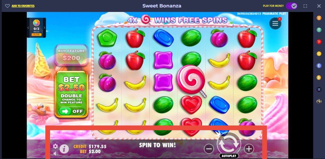 پنل شرط بندی بازی Sweet Bonanza Dice وگاس بت
